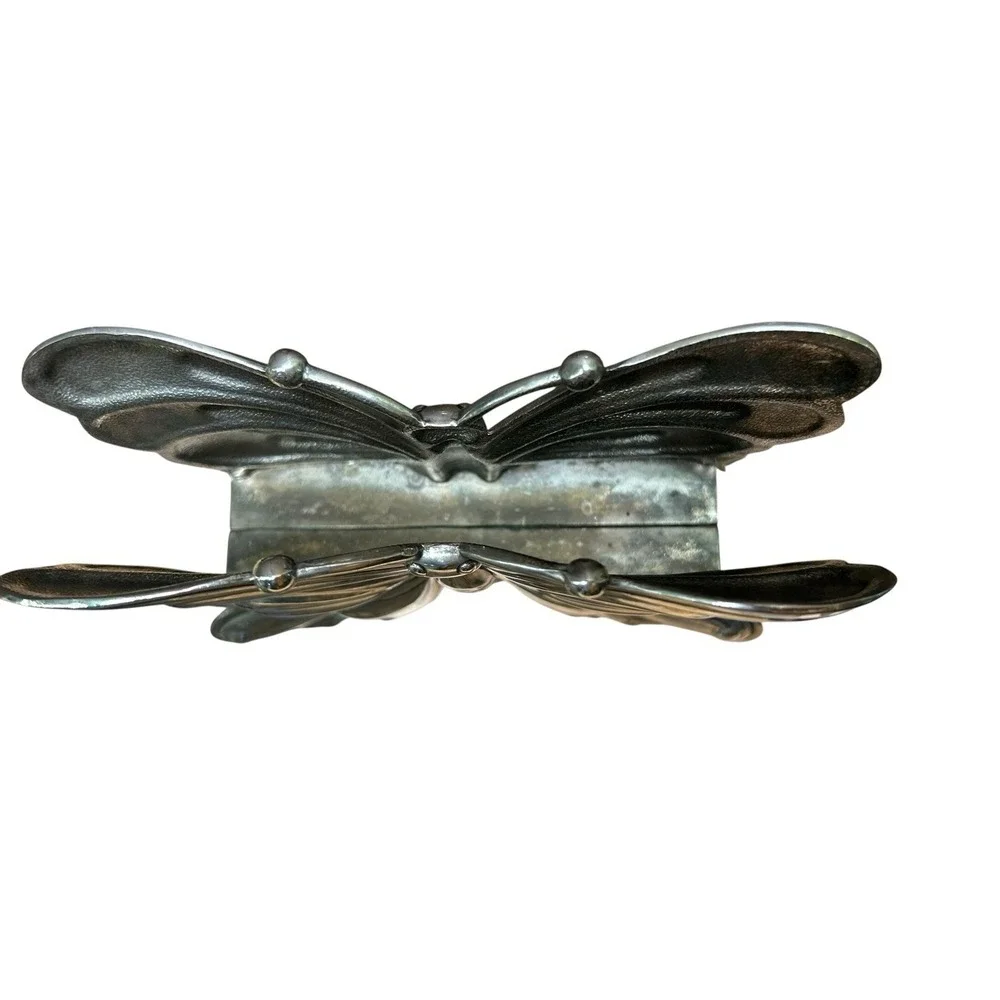 Vintage Goldinger Silver Plated Butterfly Napkin Holder # 6696 MCM